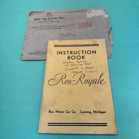 Instruction Book REO ROYALE Motor Car