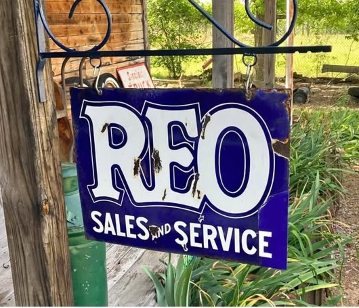 1920’s REO Porcelain Sign — photo 1